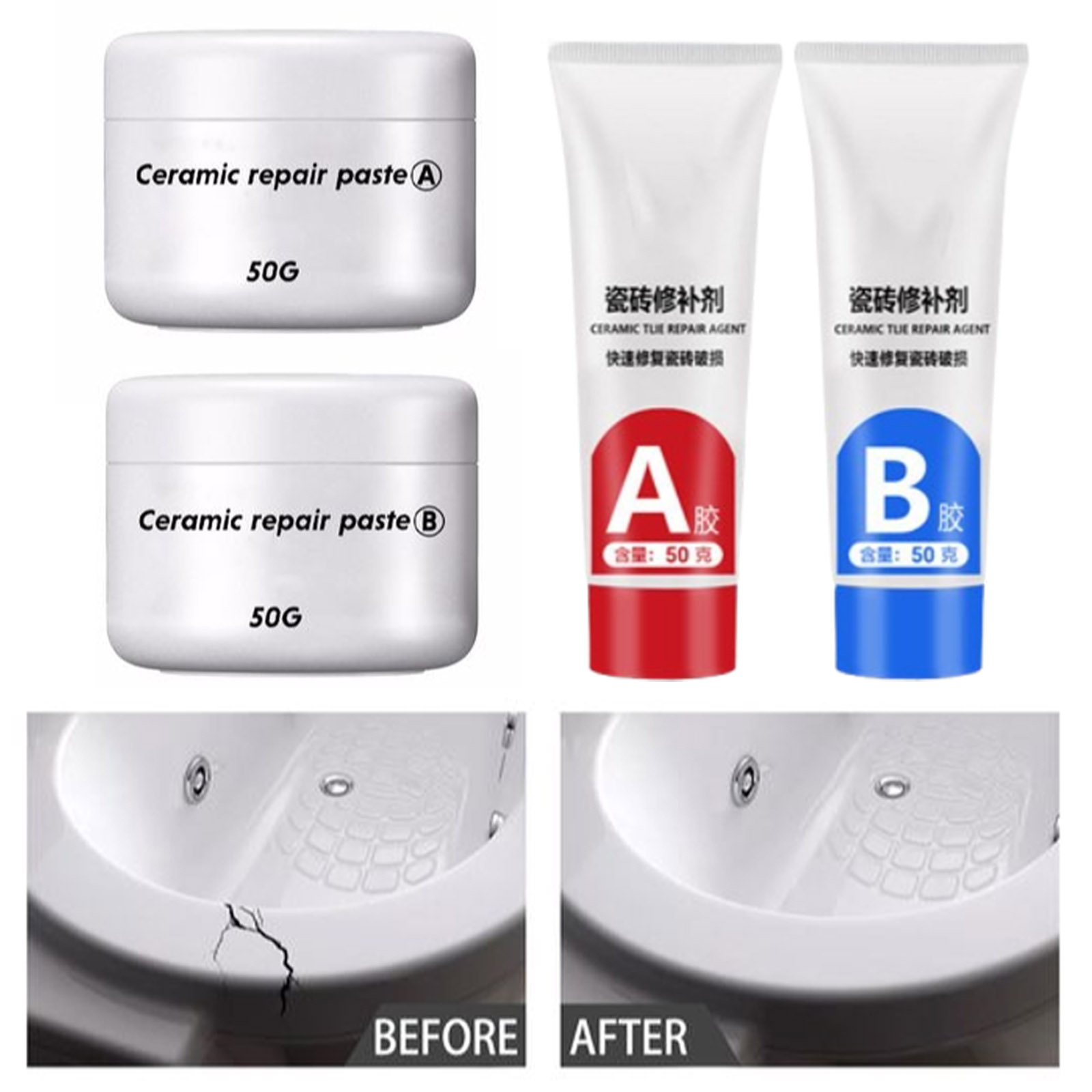 Contact Cement Glue - 30/100g Tile Repair Agent AB Adhesive
