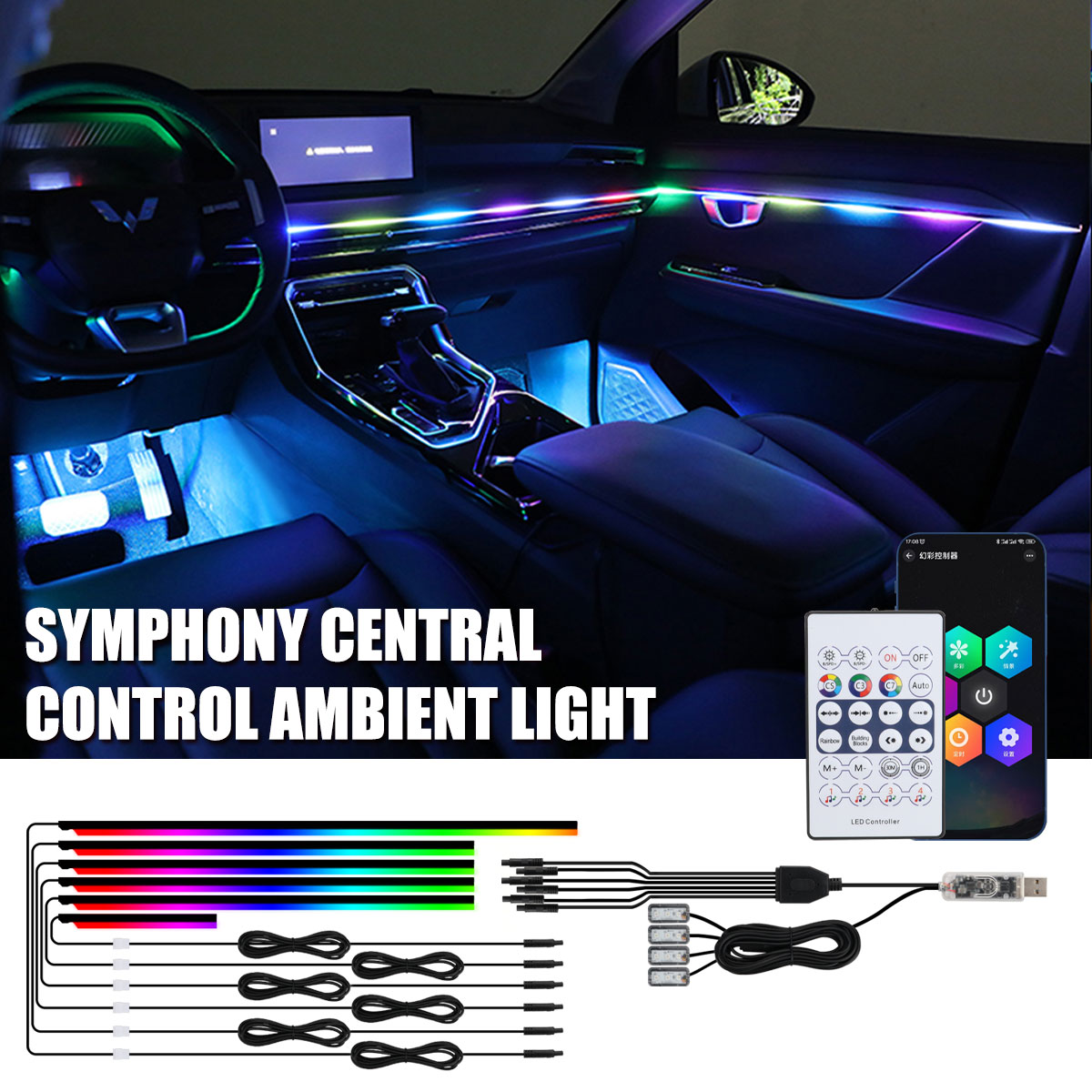 Led El Wire - Universal Symphony Car Ambient Lights LED
