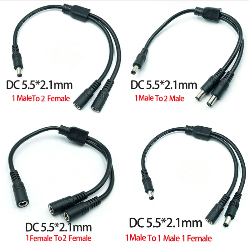 1PC DC 5.5mm*2.1mm 1 To 2 Conn - Led El Wire recension och pris