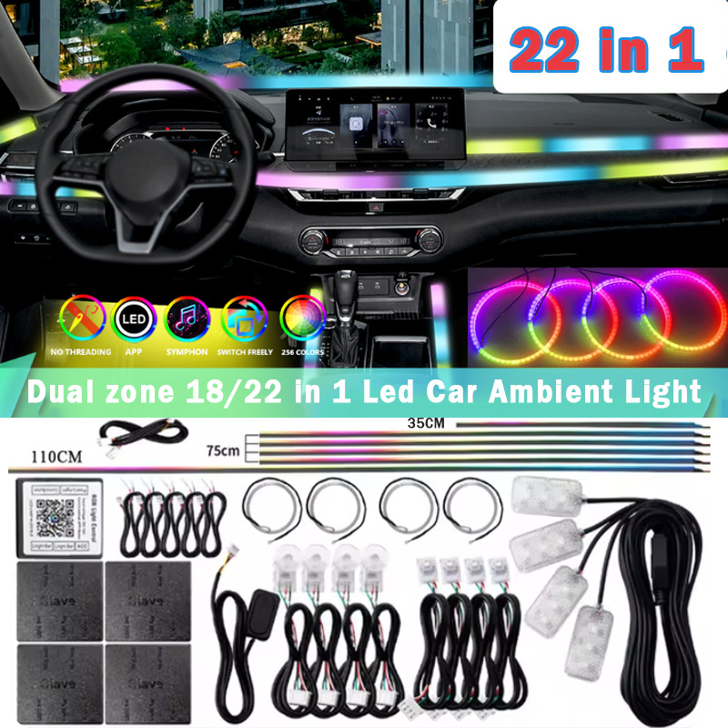18/22 in 1 Acrylic Led Car Amb - Led El Wire recension och pris