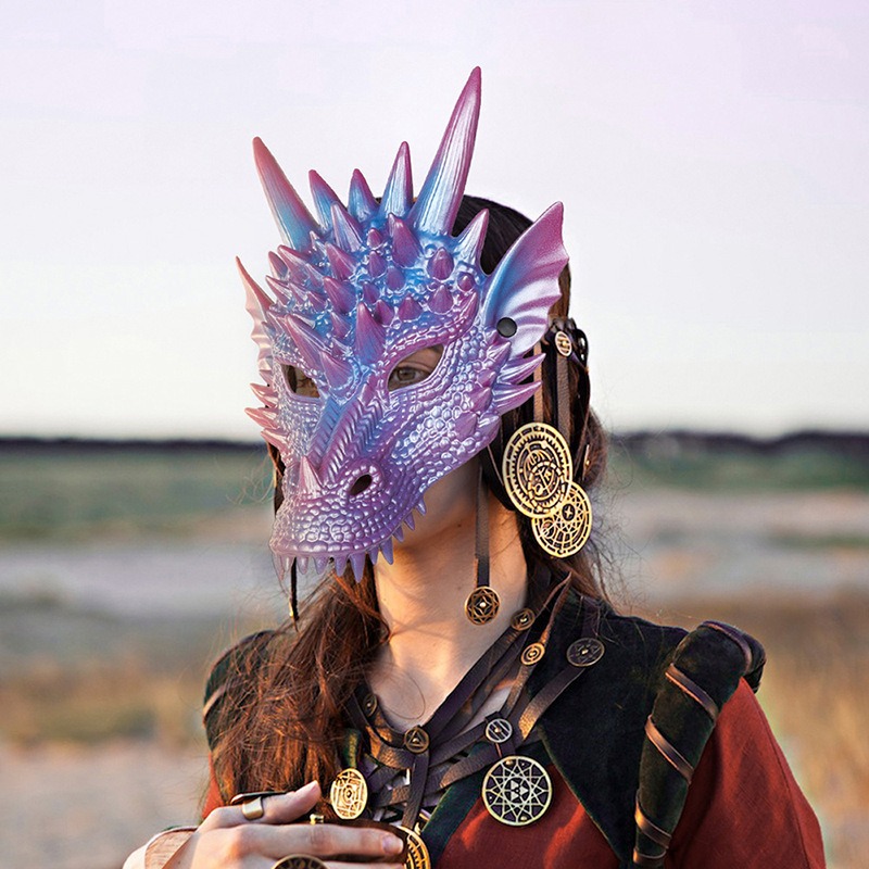 Pearl Blue Dragon Mask 3D Prin - Cosplay Prop Blueprints recension och pris