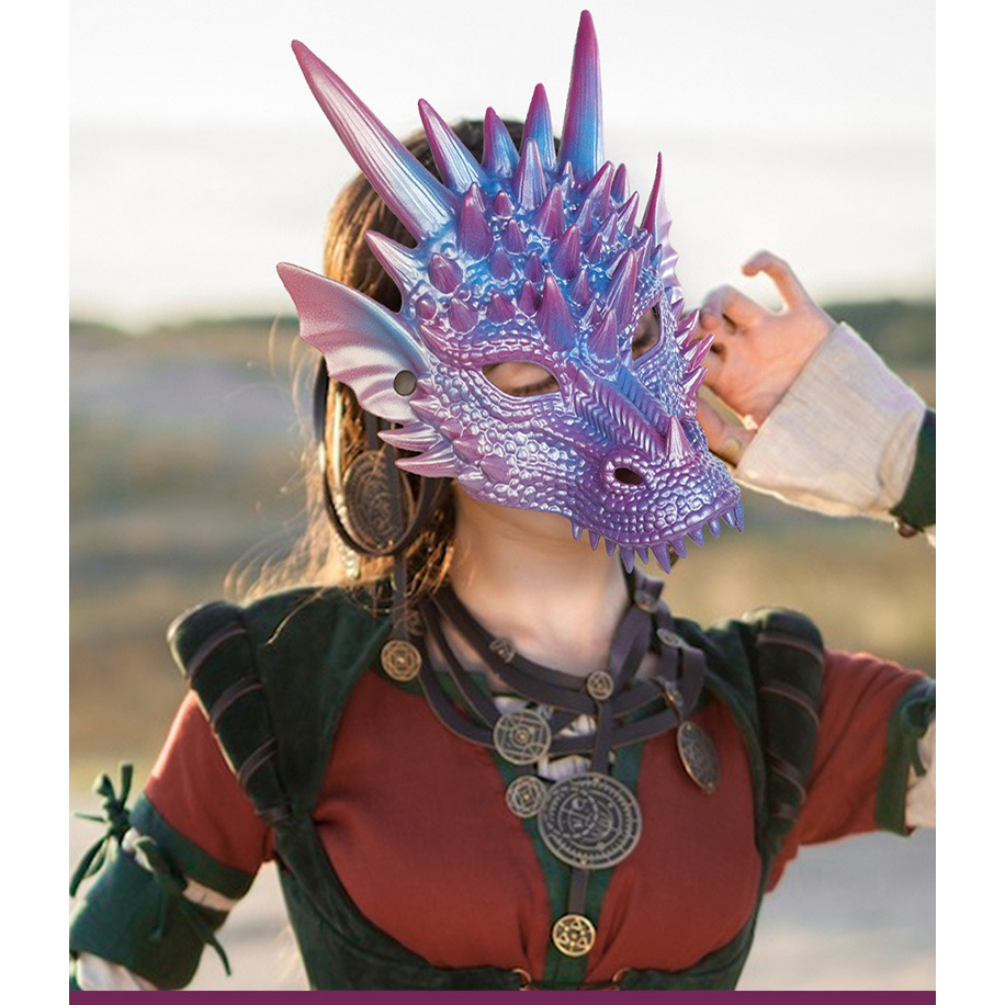 Pearl Blue Dragon Mask 3D Prin - Cosplay Prop Blueprints recension och pris