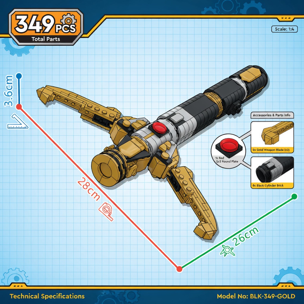 Sci-Fi Energy Sword Hilt MOC B - Cosplay Prop Building recension och pris