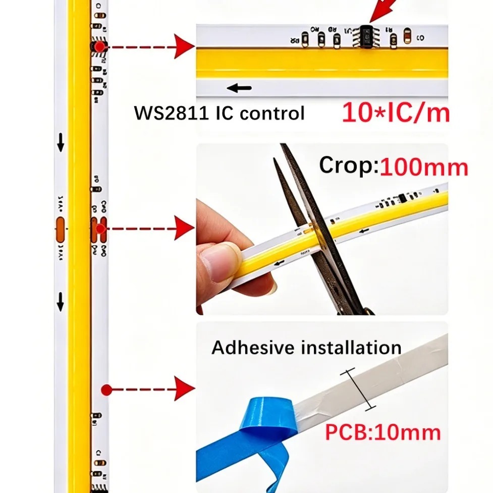 5m-40m DC24V WS2811 IC COB LED - Led El Wire recension och pris