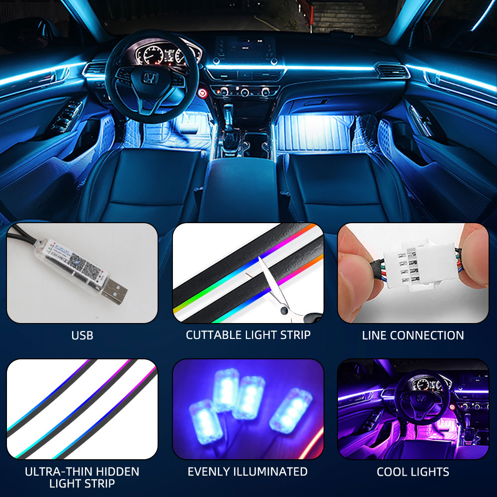 35/75/110/140cm LED Ambient Li - Led El Wire recension och pris