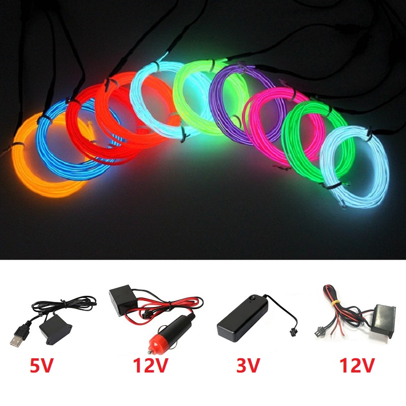 10m/5m/3m/1m 3V Battery 5V USB - Led El Wire recension och pris